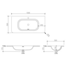 Plum&clay Isla Ribbed Fluted White Wall Hung Drawer Vanity Unit & White Basin Set (W)1000mm - thumbnail 7