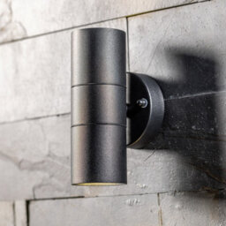 CGC Lighting Cgc Leon Black Stainless Steel Gu10 Up And Down Outdoor Wall Light Ip44 - thumbnail 2