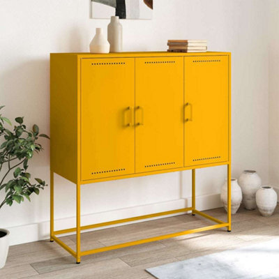 Berkfield Highboard Mustard Yellow 100.5X39X107 Cm Steel - image 1