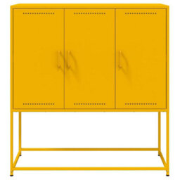 Berkfield Highboard Mustard Yellow 100.5X39X107 Cm Steel - thumbnail 6