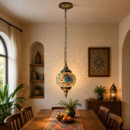 Turkish Style Pendant Light Chandelier Multi Coloured Acrylic 26Cm Shade Home Decor Lighting - thumbnail 8