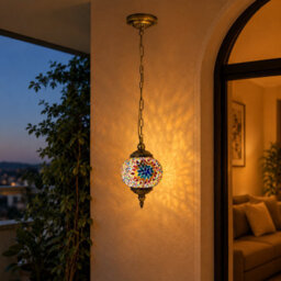 Turkish Style Pendant Light Chandelier Multi Coloured Acrylic 26Cm Shade Home Decor Lighting - thumbnail 5