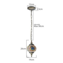 Turkish Style Pendant Light Chandelier Multi Coloured Acrylic 26Cm Shade Home Decor Lighting - thumbnail 2