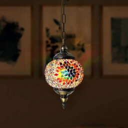 Turkish Style Pendant Light Chandelier Multi Coloured Acrylic 26Cm Shade Home Decor Lighting - thumbnail 3
