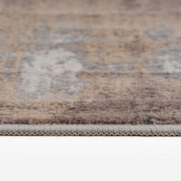 Loomed Neutral Warm Beige Grey Distressed Abstract Runner Rug 60X240Cm - thumbnail 4