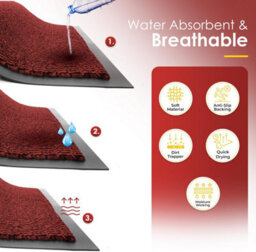 Barrier Mat 90 X 120 Cm Red Anti-Slip Waterproof Door Mat - thumbnail 9
