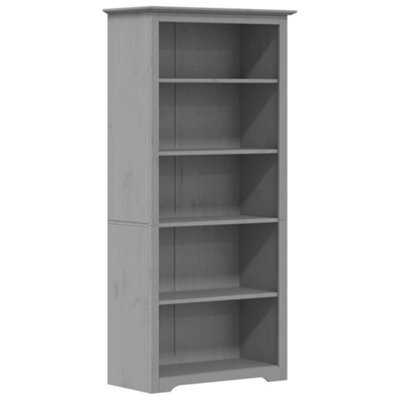 Berkfield Classic Bookcase Bodo Grey 80X38X180 Cm Solid Wood Pine 5-Tier - image 1