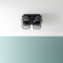 Valuelights Alissa Matte Black Ip44 4 Way Smoked Glass Integrated Led Ceiling Light - thumbnail 2