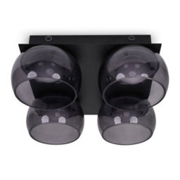 Valuelights Alissa Matte Black Ip44 4 Way Smoked Glass Integrated Led Ceiling Light - thumbnail 4