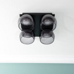 Valuelights Alissa Matte Black Ip44 4 Way Smoked Glass Integrated Led Ceiling Light - thumbnail 3