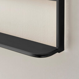 Furniturebox Uk Dara Black Metal Arch Wall Mirror With Shelf - thumbnail 3