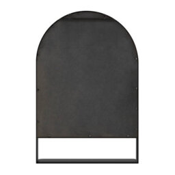 Furniturebox Uk Dara Black Metal Arch Wall Mirror With Shelf - thumbnail 5