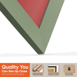 "AK Frames 25X17"" Green Modern Vinyl Record Frame With Crimson Mount For 12 Inch Lp Cover & Disc - Overlapped Design" - thumbnail 3