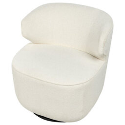 Beliani Swivel Armchair Molleby Boucle Off-White - thumbnail 7