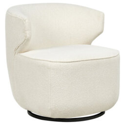 Beliani Swivel Armchair Molleby Boucle Off-White - thumbnail 4
