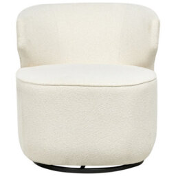 Beliani Swivel Armchair Molleby Boucle Off-White - thumbnail 5