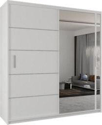 Sliding Wardrobes 4 u LTD Sliding Wardrobes 4U Heaton Mirror Sliding Door Wardrobe In 3 Colors And 4 Sizes (White W120Cm H217Cm) - thumbnail 2