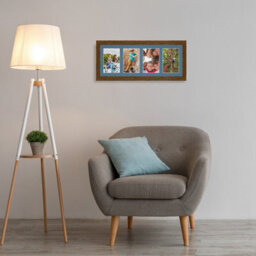 AK Frames 50X20Cm Dark Oak Modern Multi Photo Frame With Pompadour Mount - Holds 4 Apertures (4X) 6X4 Photos - thumbnail 3