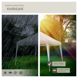 Tectake Gazebo Linosa - 3 X 3 M, Foldable, Water-Resistant, Uv Protection 300 X 300 X 255 Cm - White - thumbnail 7