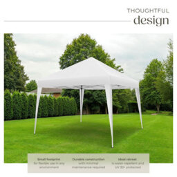 Tectake Gazebo Linosa - 3 X 3 M, Foldable, Water-Resistant, Uv Protection 300 X 300 X 255 Cm - White - thumbnail 3