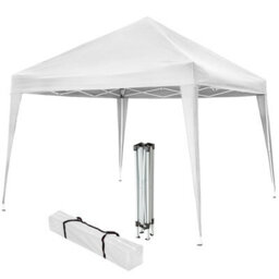 Tectake Gazebo Linosa - 3 X 3 M, Foldable, Water-Resistant, Uv Protection 300 X 300 X 255 Cm - White - thumbnail 1