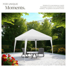 Tectake Gazebo Linosa - 3 X 3 M, Foldable, Water-Resistant, Uv Protection 300 X 300 X 255 Cm - White - thumbnail 8