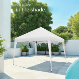 Tectake Gazebo Linosa - 3 X 3 M, Foldable, Water-Resistant, Uv Protection 300 X 300 X 255 Cm - White - thumbnail 9