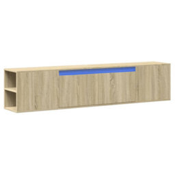 Berkfield Durable Tv Wall Cabinet With Led Sonoma Oak 180X31X39.5 Cm - thumbnail 3
