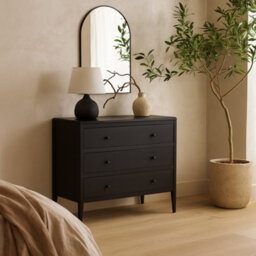 Wyld Haus Bilbao Black Wood Grain 3 Drawer Chest - thumbnail 2
