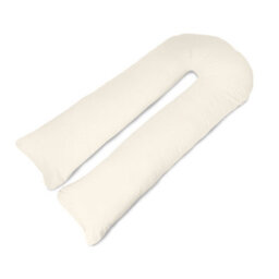 Big C U Shaped Maternity Pregnancy Full Body Support Pillow With Cream Cover