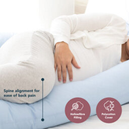 Big C U Shaped Maternity Pregnancy Full Body Support Pillow With Cream Cover - thumbnail 3
