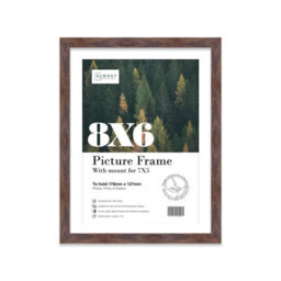 "8X6"" Walnut Frame With Mount For 7X5"" Pictures 20mm Thin Edge Portrait And Landscape Display With Wall Hooks And Kickstand" - thumbnail 1