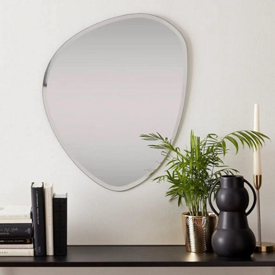 DEENZ Asymmetric Irregular Shape Beveled Tear Drop Wall Mirror Bathroom Mirror Mdf 841 50X70Cm - image 1