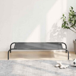 Vidaxl Elevated Dog Bed Grey 110X65X20 Cm Textilene And Steel - thumbnail 1