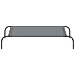 Vidaxl Elevated Dog Bed Grey 110X65X20 Cm Textilene And Steel - thumbnail 4