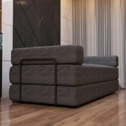 Sliding Wardrobes 4 u LTD Luxurious Larry Fabric Smart Convertible Sofa Bed - 3-Seater Sleeper With Metal Frame No Assembly Required (Grey,3Seater) - thumbnail 6