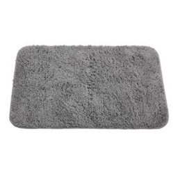 50 X 80Cm  Grey Anti Slip Bathroom Mat Ultra Absorbent Rectangle Carpet Soft Long Pile Rug
