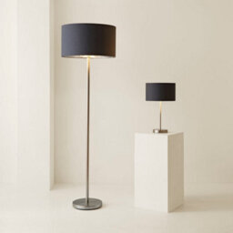 Valuelights Charles Brushed Chrome Table Lamp With Metallic & Charcoal Shade And Bulb - thumbnail 7