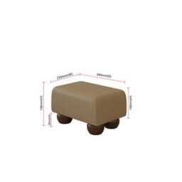 Truffle Light Brown Mahogany Wood Bun Feet Faux Leather Small Footstool  Handmade Uk By Footstools Direct - thumbnail 2