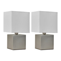 Valuelights Cubbie 2 X Chrome Cube Design Touch Dimmer Bedside Table Lamps - Includes Led Candle Bulbs In Warm White - thumbnail 2