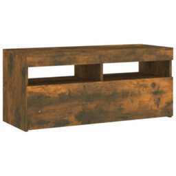 Walplus Tv Cabinet With Led Lights Smoked Oak 90X35X40 Cm - thumbnail 7