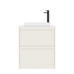 Royal Bathrooms Royal Bathroom Elmore 700mm Classic White Freestanding Bathroom Vanity Unit 2 Drawer Plain White Worktop With Qubix Basin - thumbnail 7