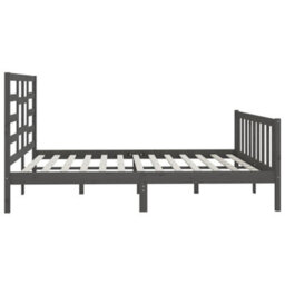 Berkfield Bed Frame Grey Solid Wood Pine 200X200 Cm - thumbnail 6