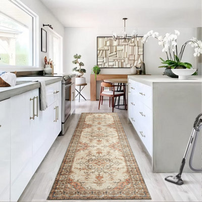 Ameha Cashmere Rug Extra Large Area Runner Bedside Area Floor Mat Super Soft Kitchen Floor Vintage Rug (Timeless,80X300Cm) - image 1
