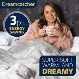 Dreamcatcher Light Grey Heated Throw Faux Fur Electric Blanket 160 X 130Cm Thermal Blanket & Timer 9 Heat Settings - thumbnail 6