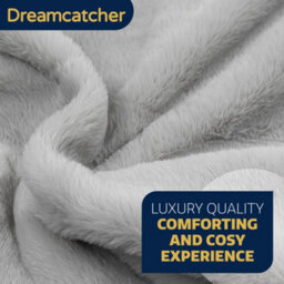 Dreamcatcher Light Grey Heated Throw Faux Fur Electric Blanket 160 X 130Cm Thermal Blanket & Timer 9 Heat Settings - thumbnail 2