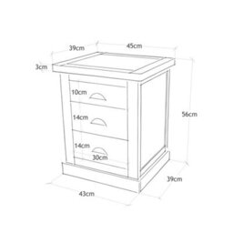 Cabinet Bits Tropea 3 Drawer Bedside Table Brass Cup Handle - thumbnail 9