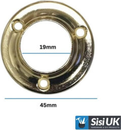 Sisi UK Heavy Duty Curtain Pole Holders Polished Brass Wall Mount Socket For Up To 19mm Diameter Rods Wardrobe Pole Holders With Screw (2) - thumbnail 2