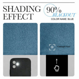 Bedlooms Blue Linen Curtain 100% Blackout Thermal Insulated Eyelet Door Curtain Single Panel 66 X 84 Inches With Tie Back - thumbnail 3