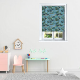 Lister Cartwright Jungle Design Blackout Roller Blinds Easy Fit Child Safety Included - Periwinkle , 150 X140 Cm - thumbnail 2